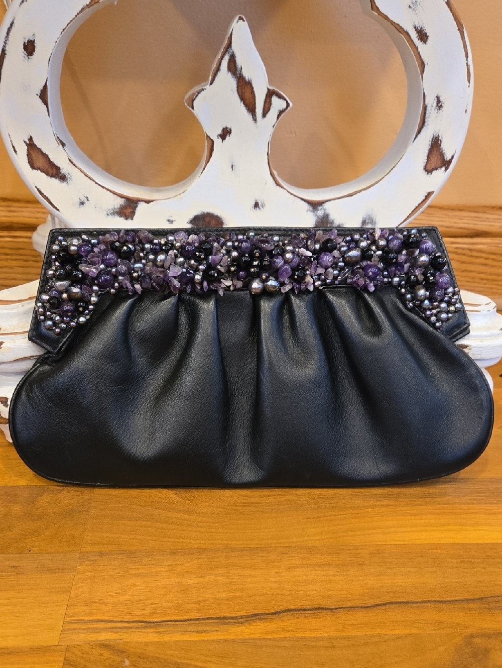 Genuine Amethyst Leather Purse/Clutch